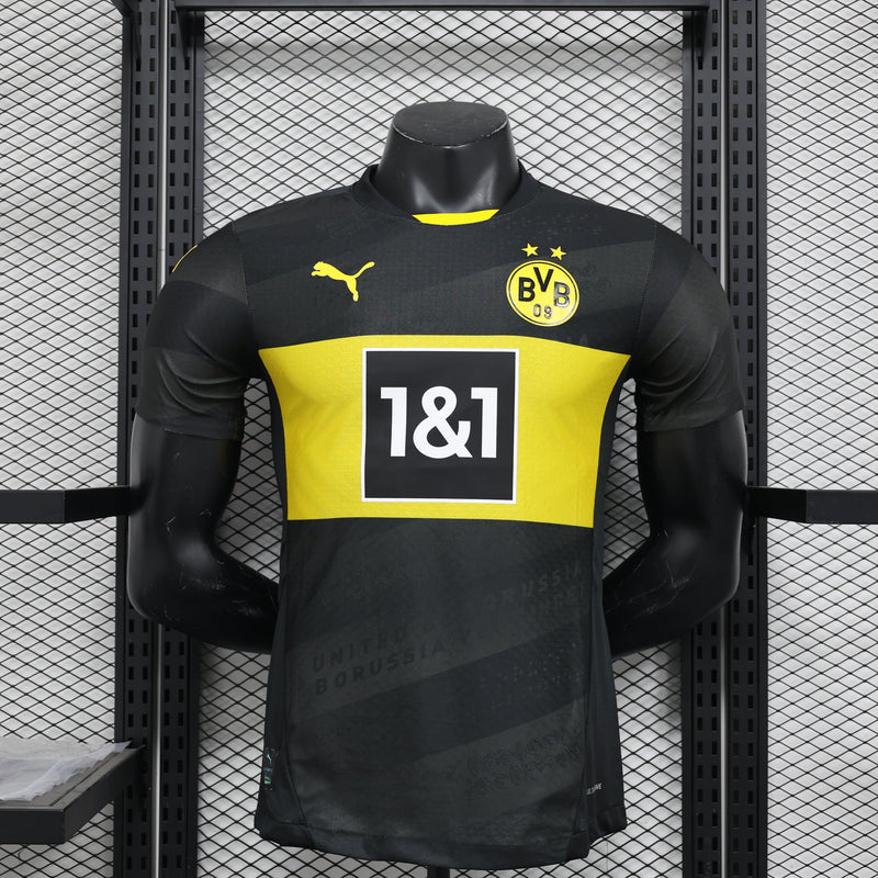 Camisa Borussia Dortmund Away 2024/25 Jogador Puma Masculino - Preta e Amarela