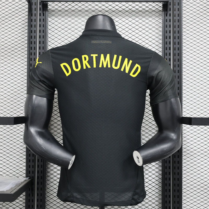 Camisa Borussia Dortmund Away 2024/25 Jogador Puma Masculino - Preta e Amarela