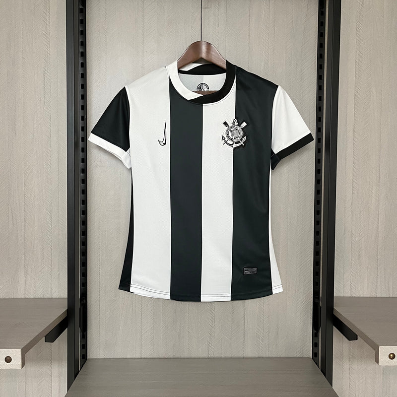 Camisa Corinthians 2024/25 Feminina - Torcedor Branca e Preto