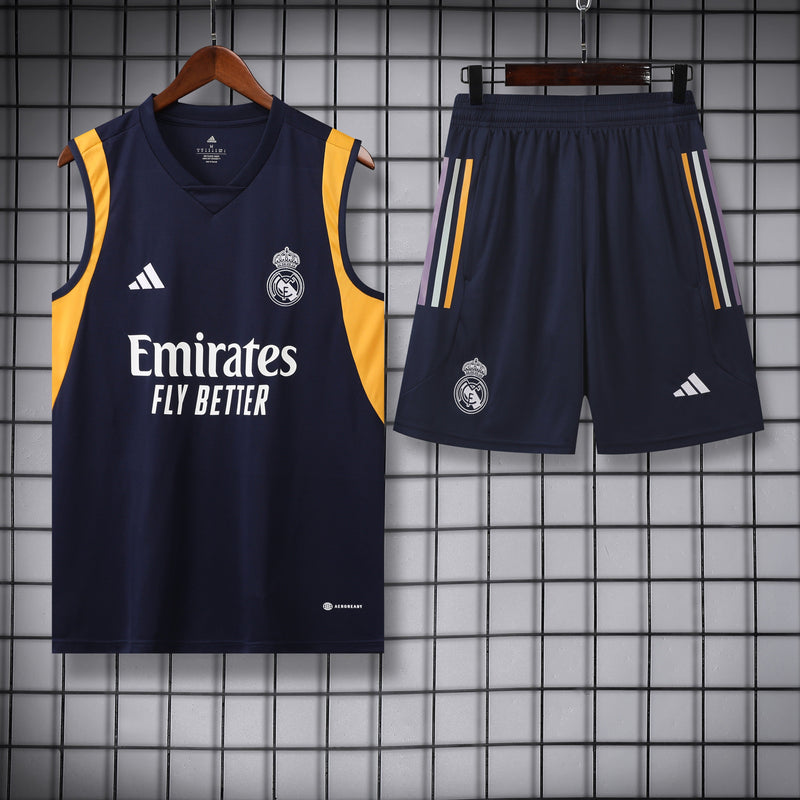 Kit Treino Real Madrid 23/24 Adidas - Azul