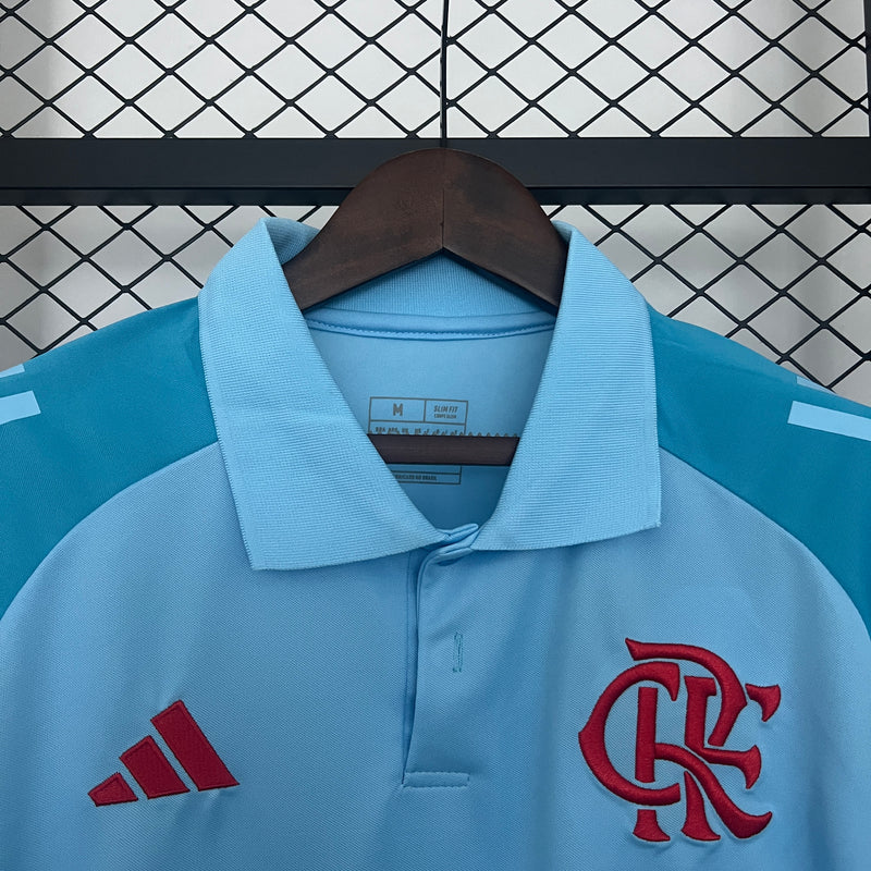 Camisa de Treino Flamengo Azul Claro POLO - 2025/26